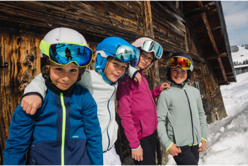 Niños en centro de ski
